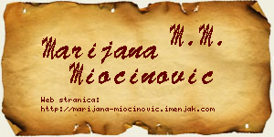 Marijana Miočinović vizit kartica